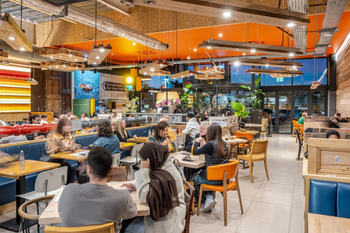 A busy evening in the dining room at Unit Valley Centertainment, Sheffield