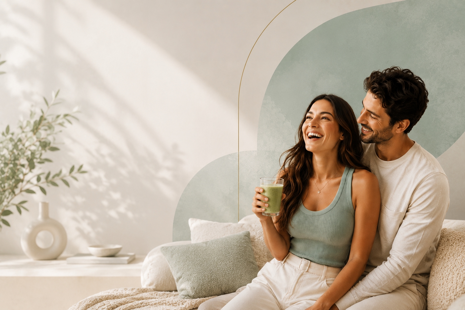 Happy couple enjoying wellness
