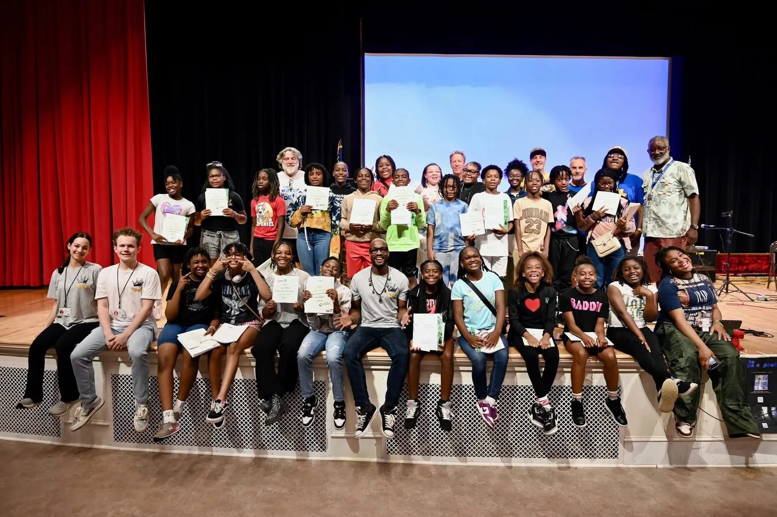 Vox Academy students singing and playing together