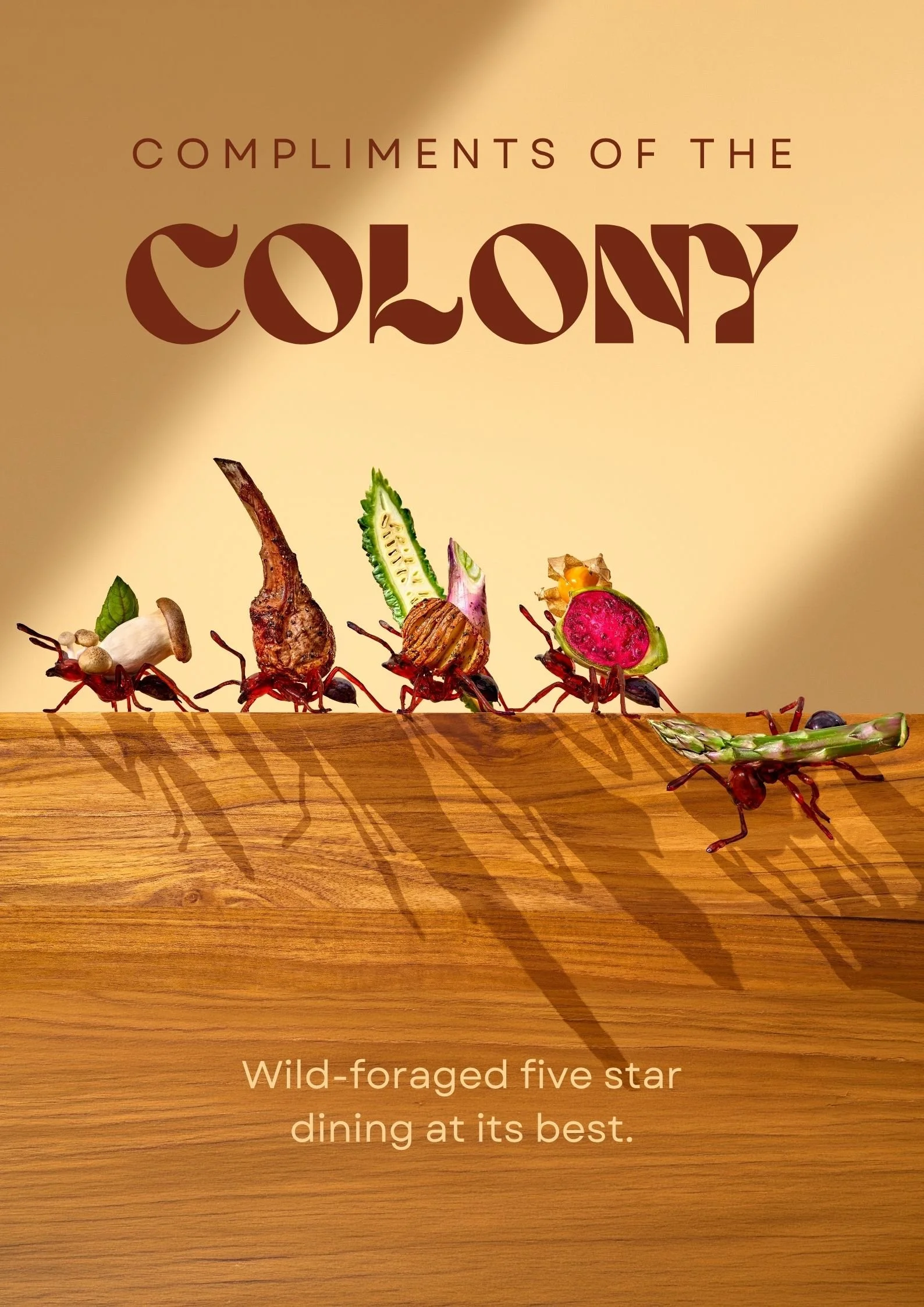 Compliments of the Colony - Wild-foraged five star dining at its best.