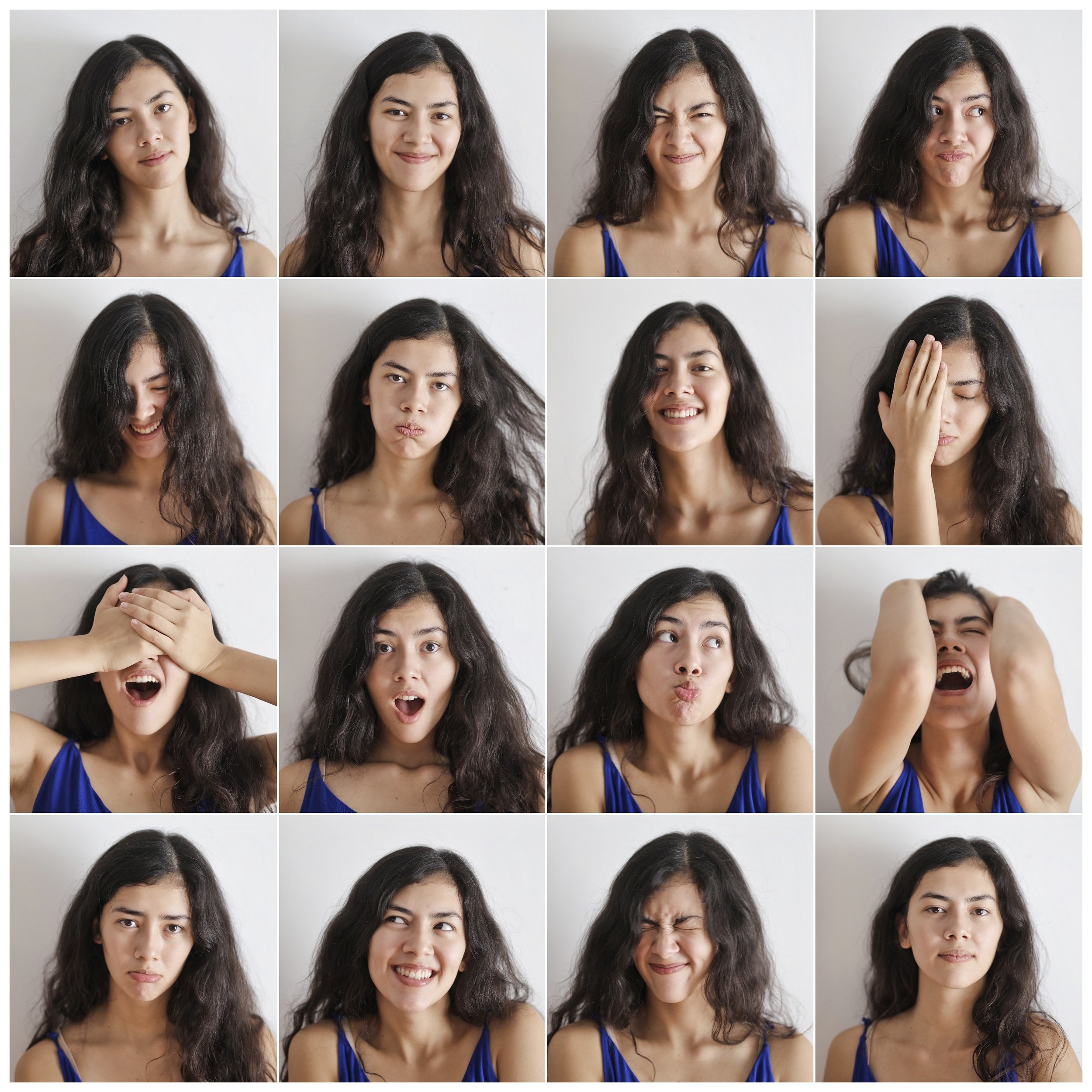 women displaying many different emotions