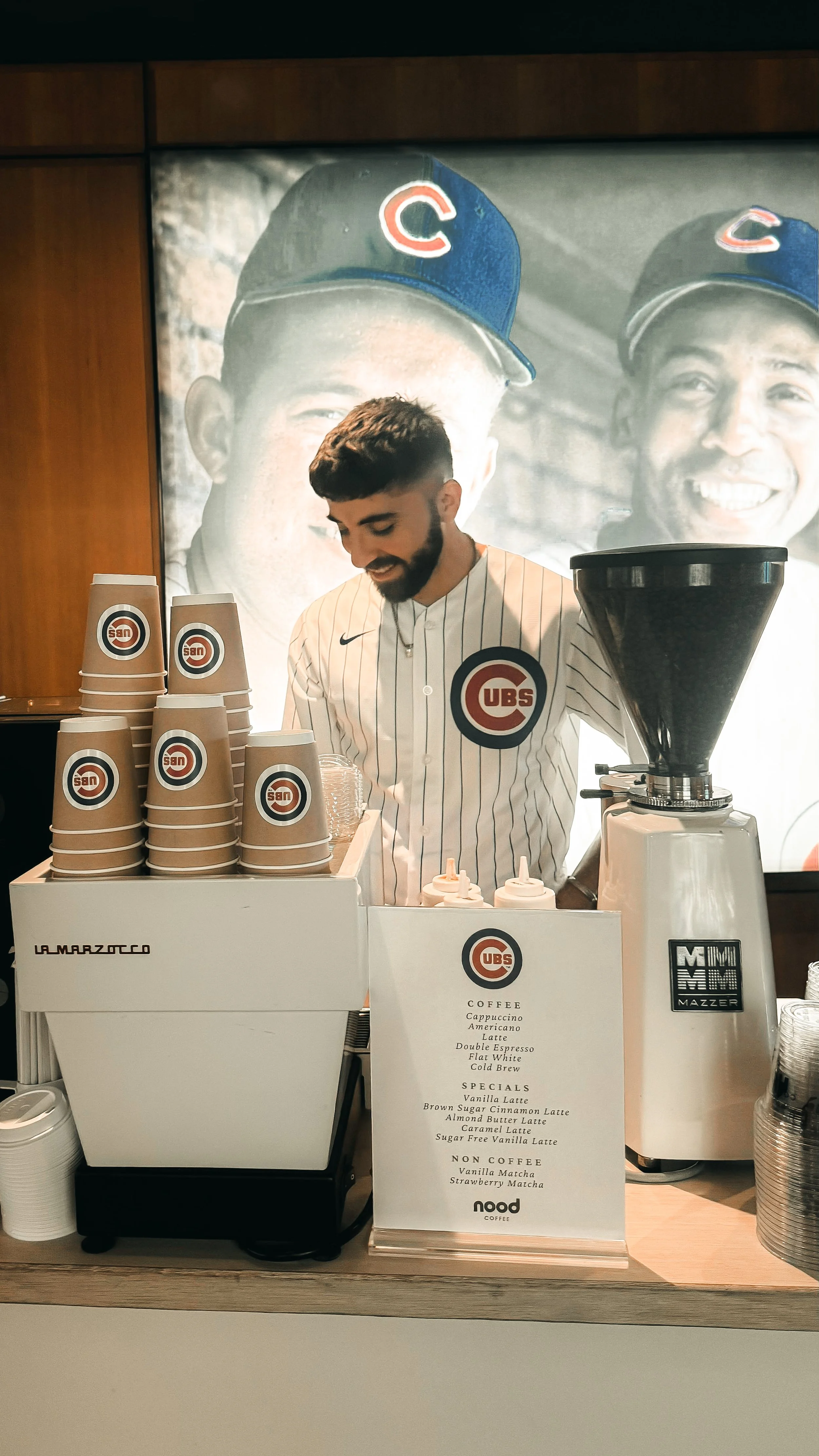 Nood Coffee barista serving at a corporate event in Chicago