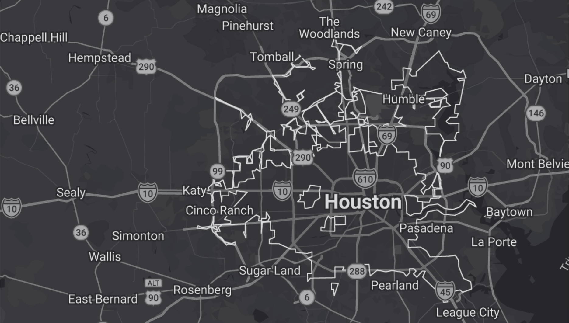 OrangeBag coverage map across Greater Houston
