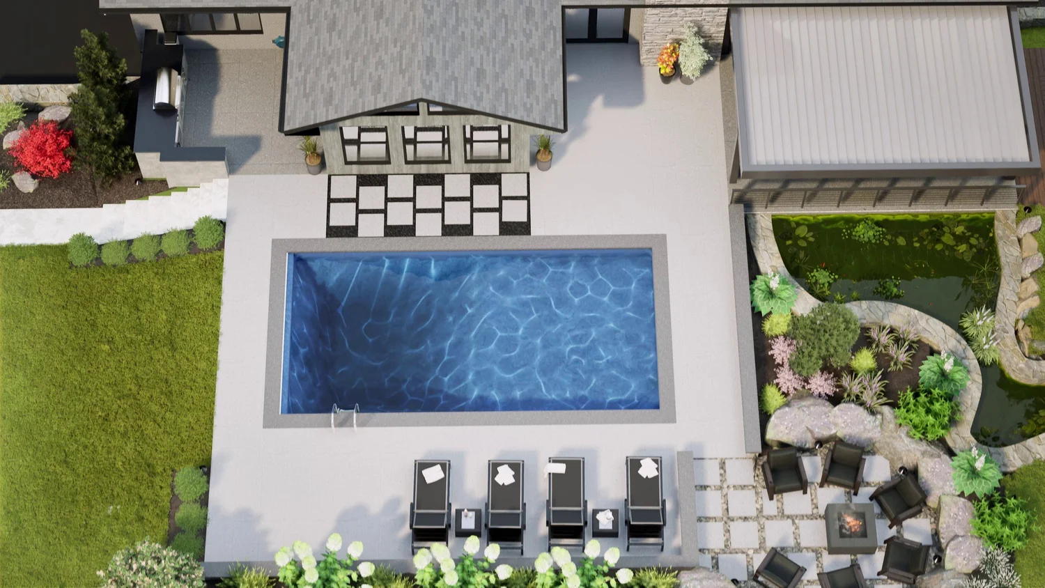 The first frame of VIZYON's walkthrough video of the Koi Cove design