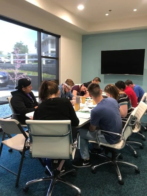 Small group working in session