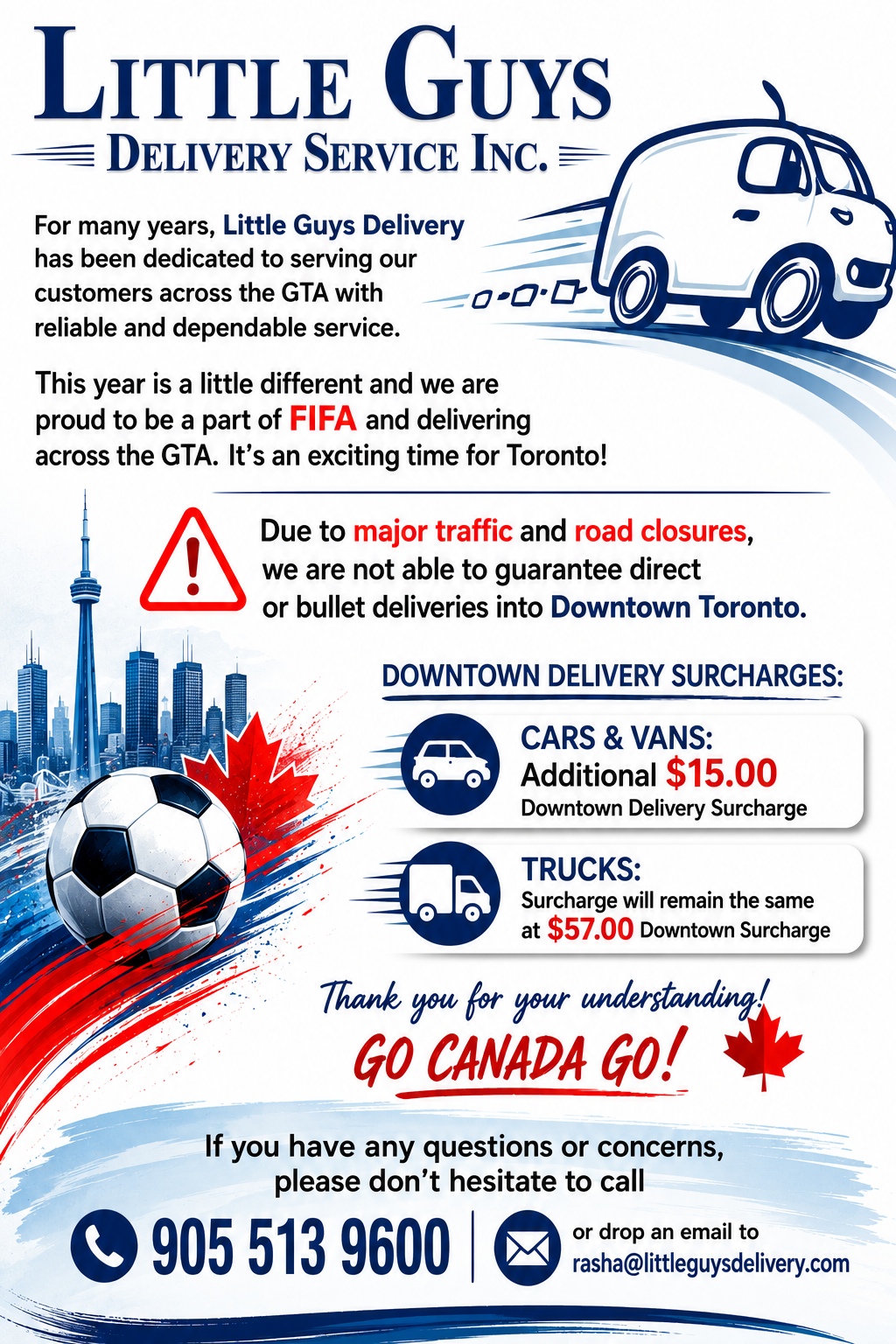 Little Guys Delivery - FIFA Surcharge Notice