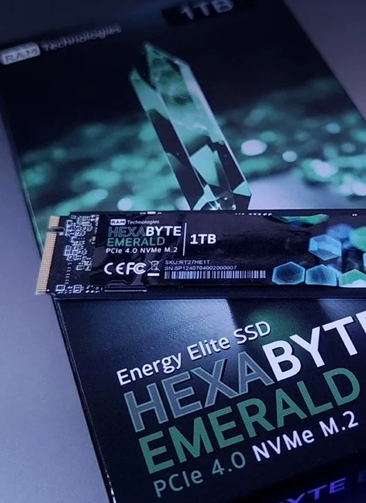 Ram Technologies - Hexabyte Emerald, Gen4 NVMe SSD. A fantaistic 1TB and 2TB SSD for Laptop, PC and Playstation 5 gaming consoles.