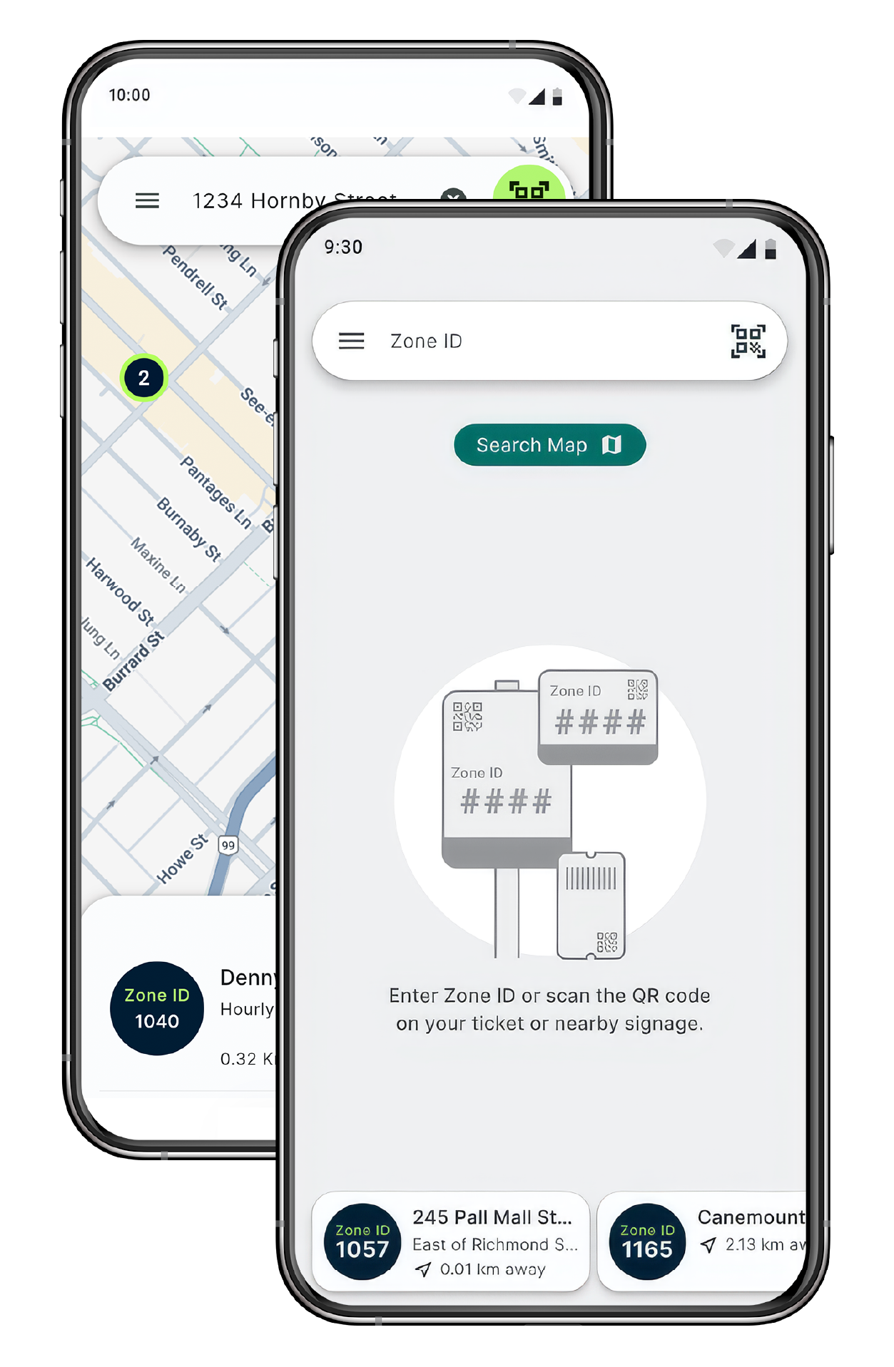 cellphone with parkedin mobile app on display