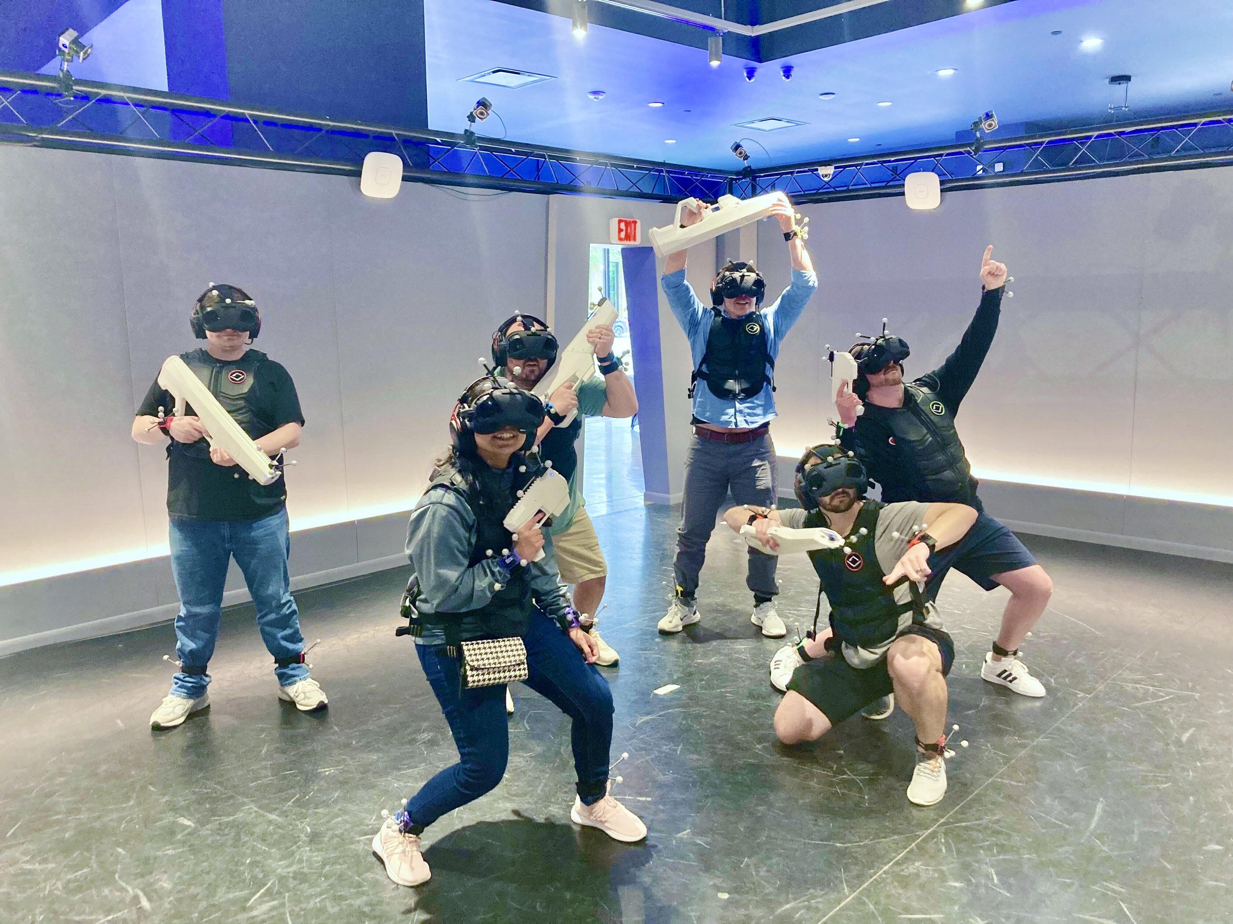 AppOmni team in virtual reality gear for a team experience