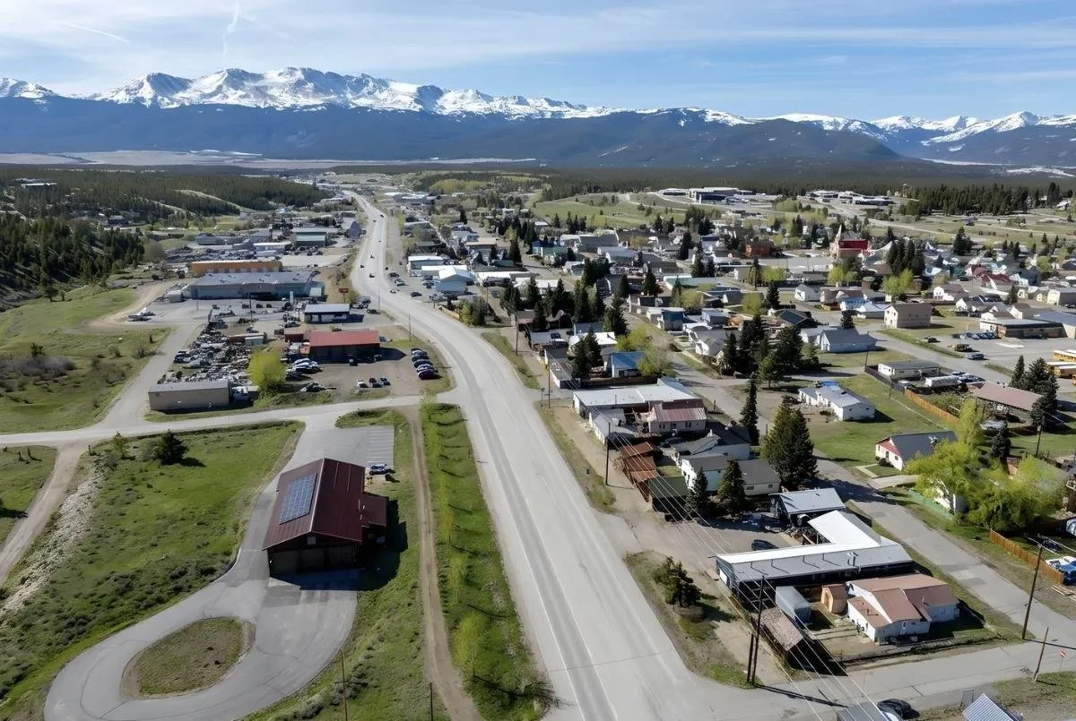 Leadville and the Sawatch Range from the air
