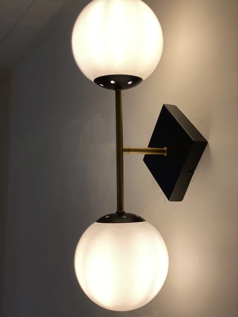 Opal globe sconce