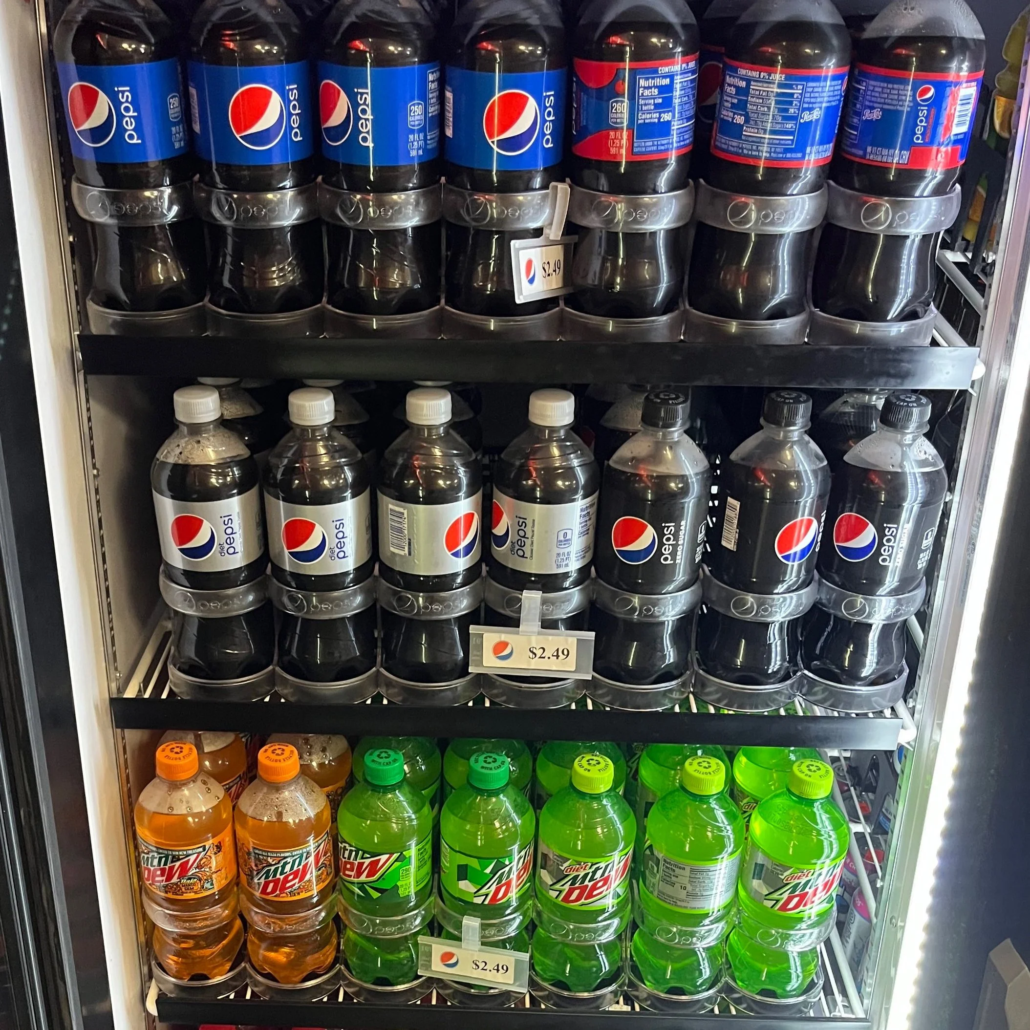 Cold drinks stocked inside Sammy's Market