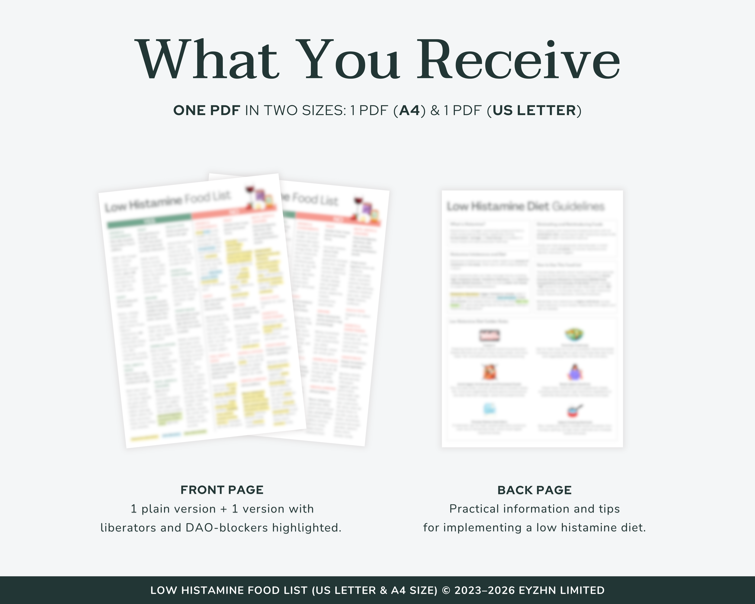 Digital Low Histamine Food List File Formats and Instant Download Information