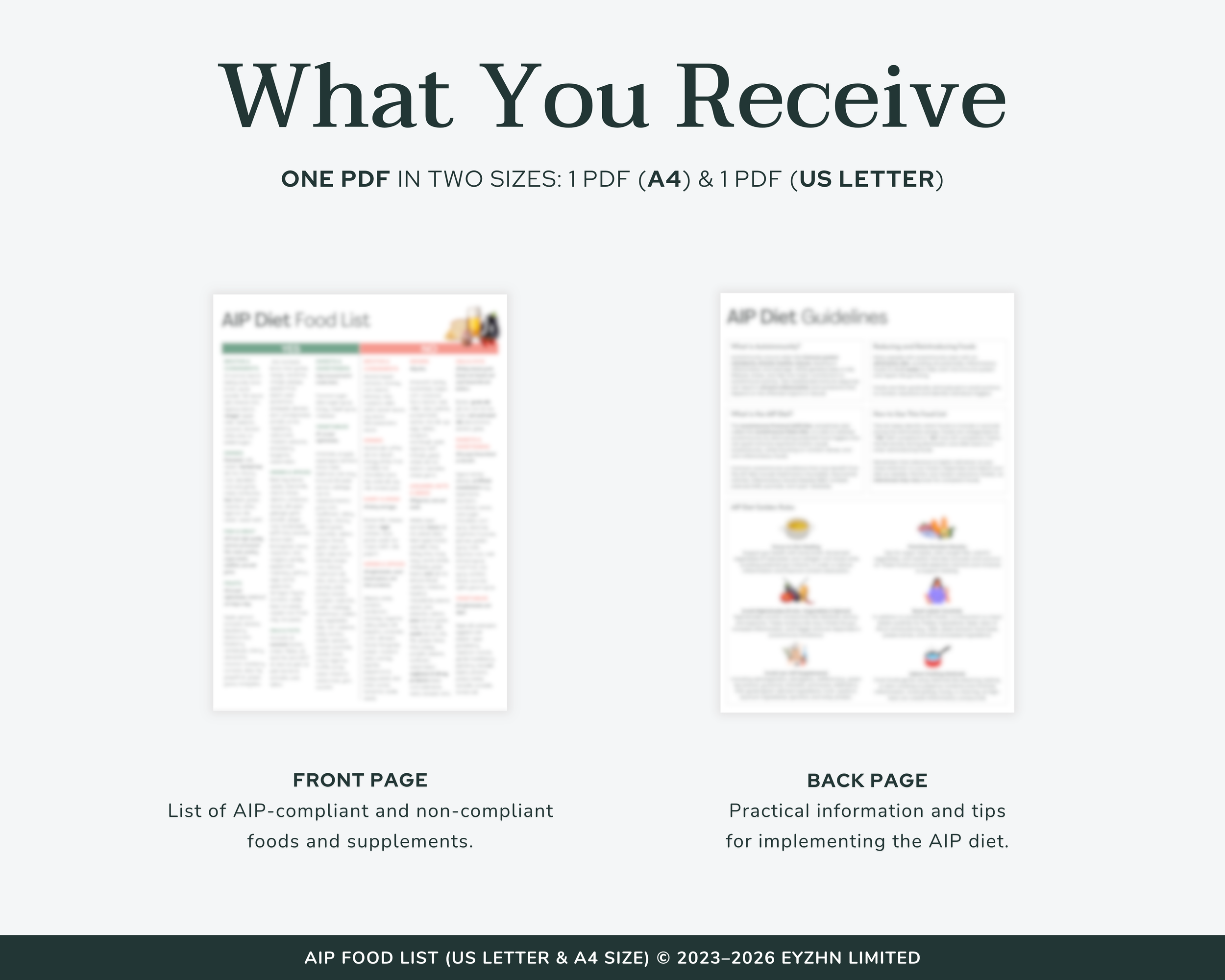 Full Page Preview of Printable AIP Diet Reference Chart
