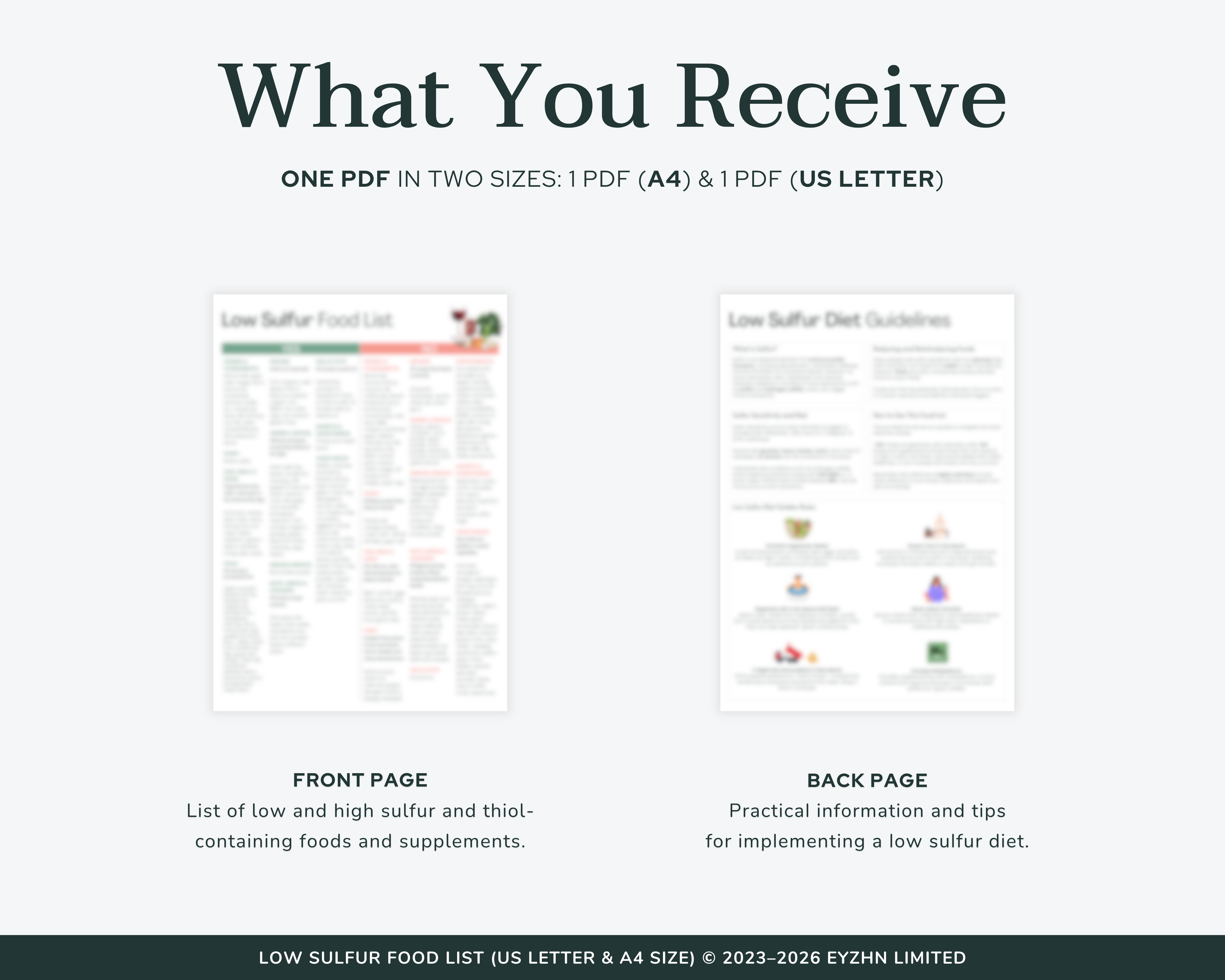 What is Included in the Low Sulfur Food List Digital Download Package