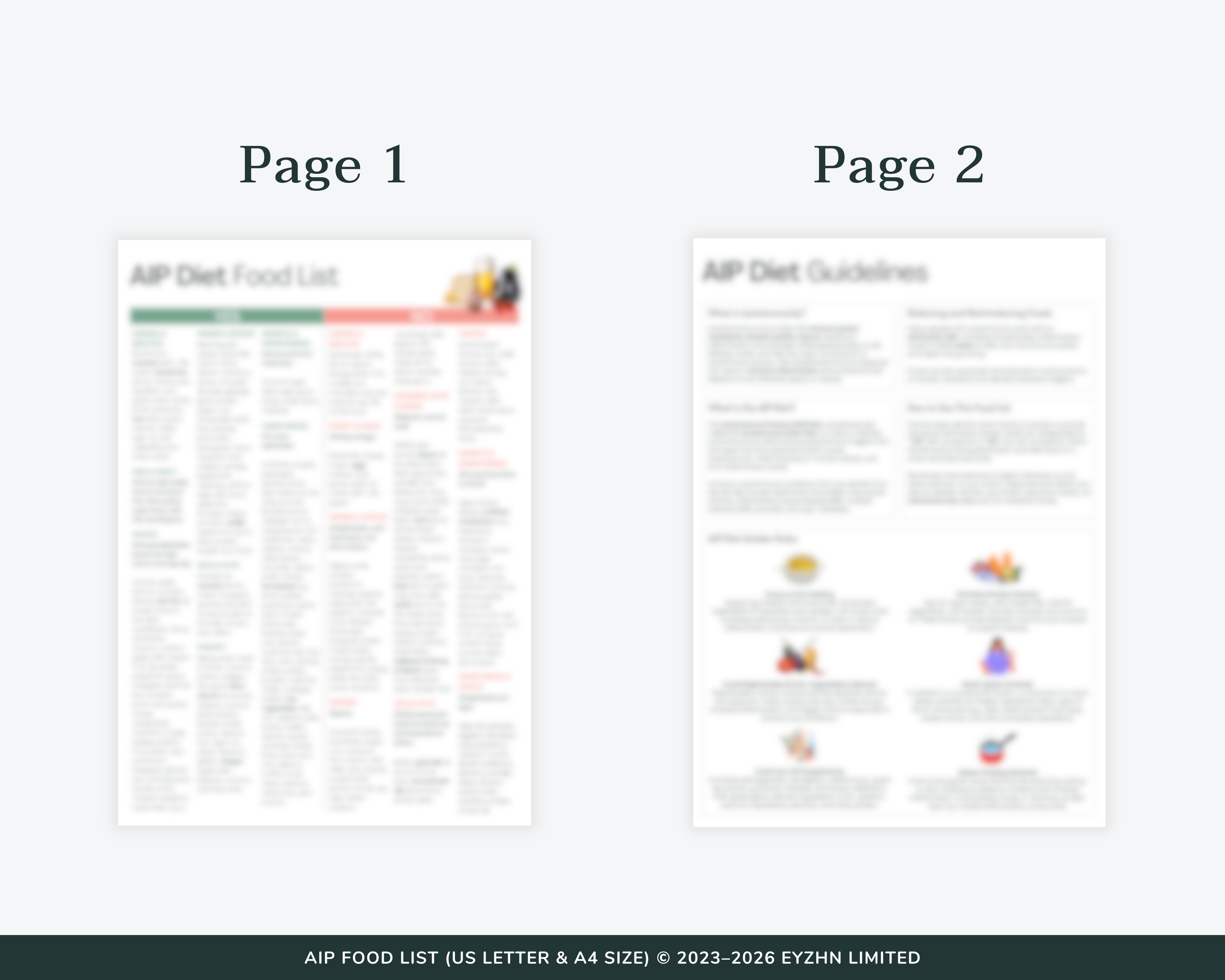 Digital AIP Diet Food List File Formats and Instant Download Information