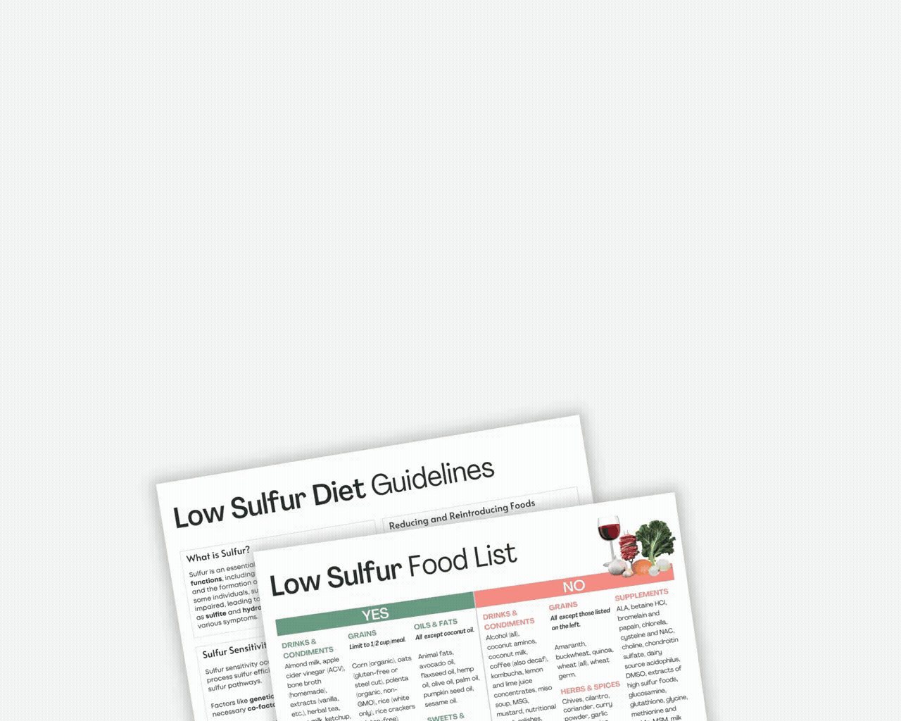 Low Sulfur Food List Digital Download Animation