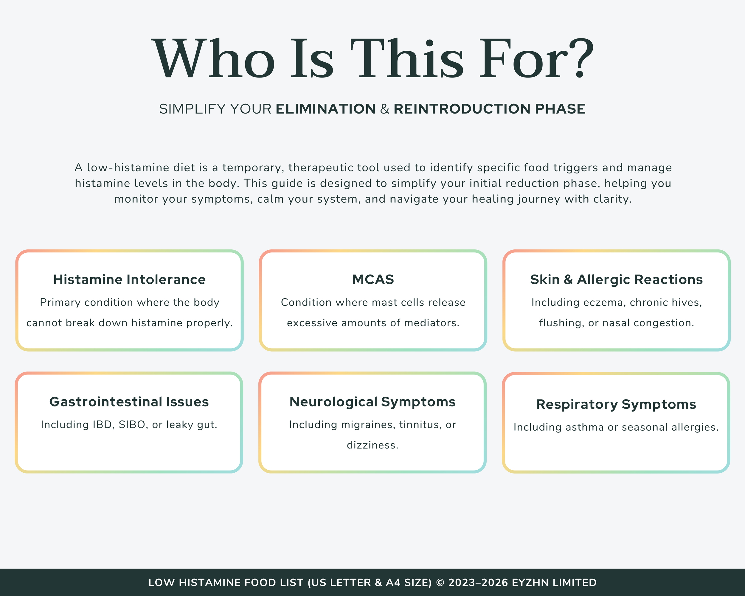 Conditions Benefiting from Low Histamine Diet - Histamine Intolerance and MCAS