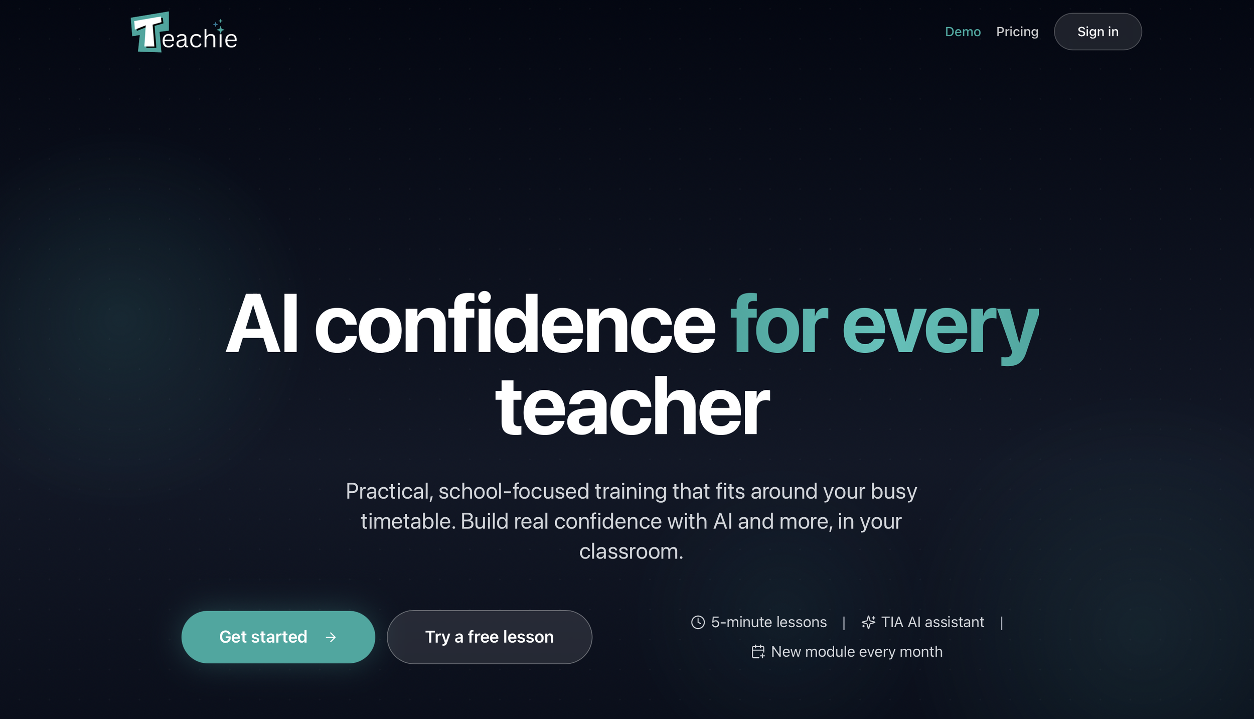 Teachie website screenshot
