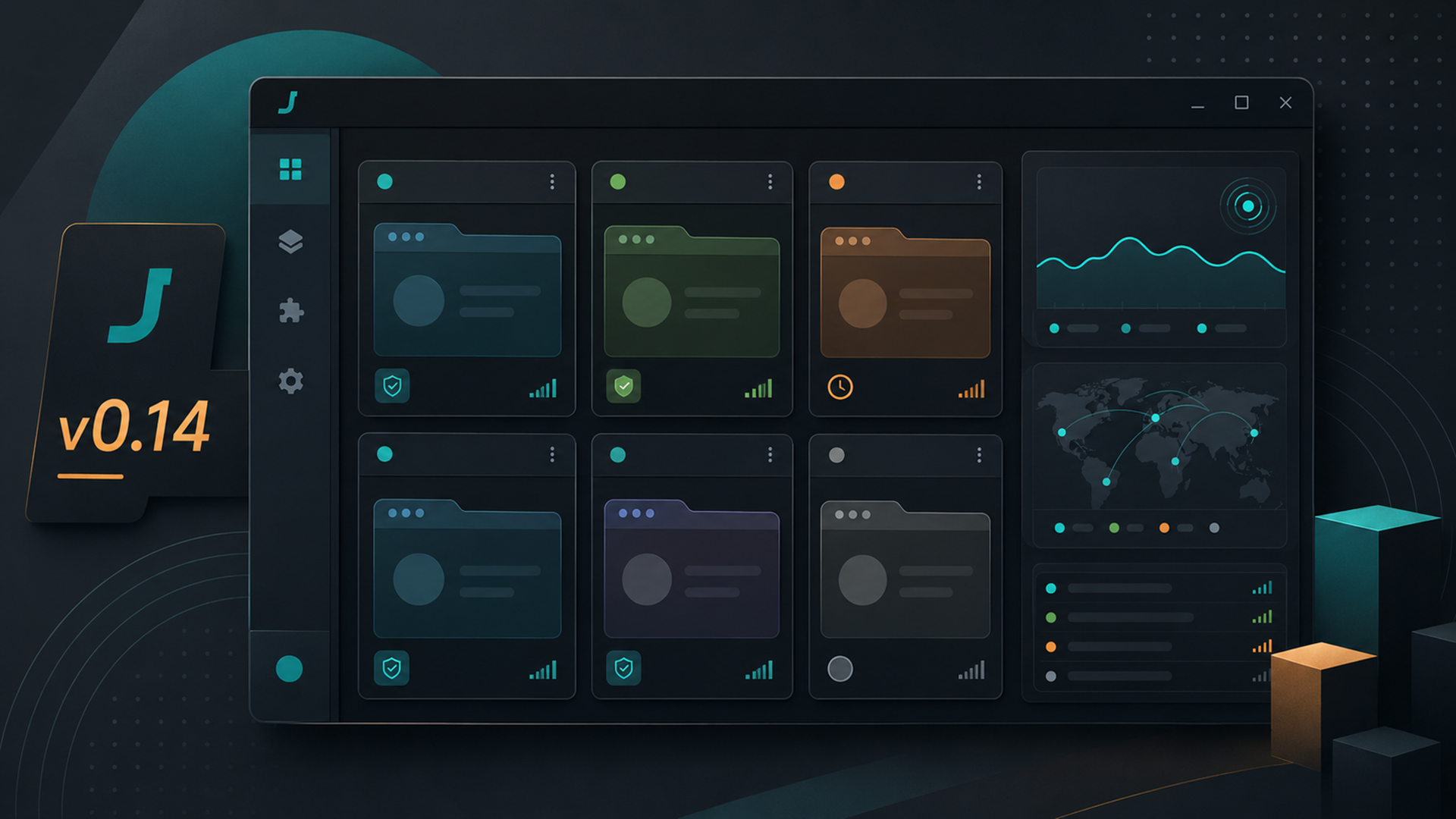 Editorial illustration of the Instanciar v0.14 dashboard with browser instances, profile checks, and a live What’s New panel