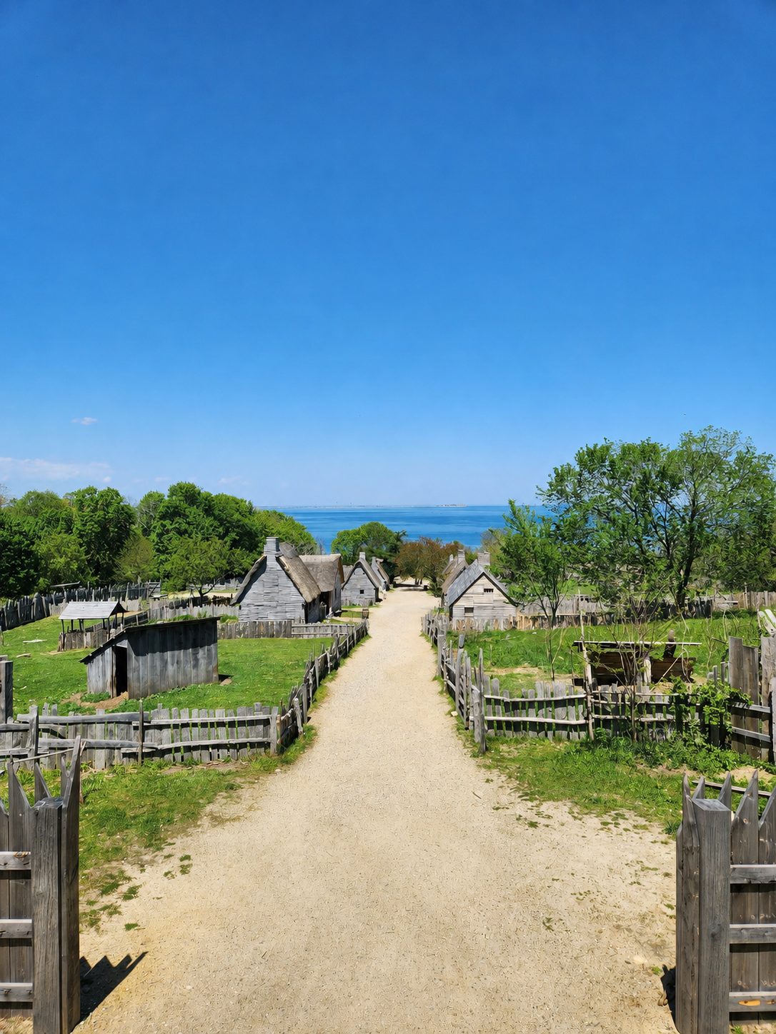 Path through the English Village at Plimoth Patuxet Museums