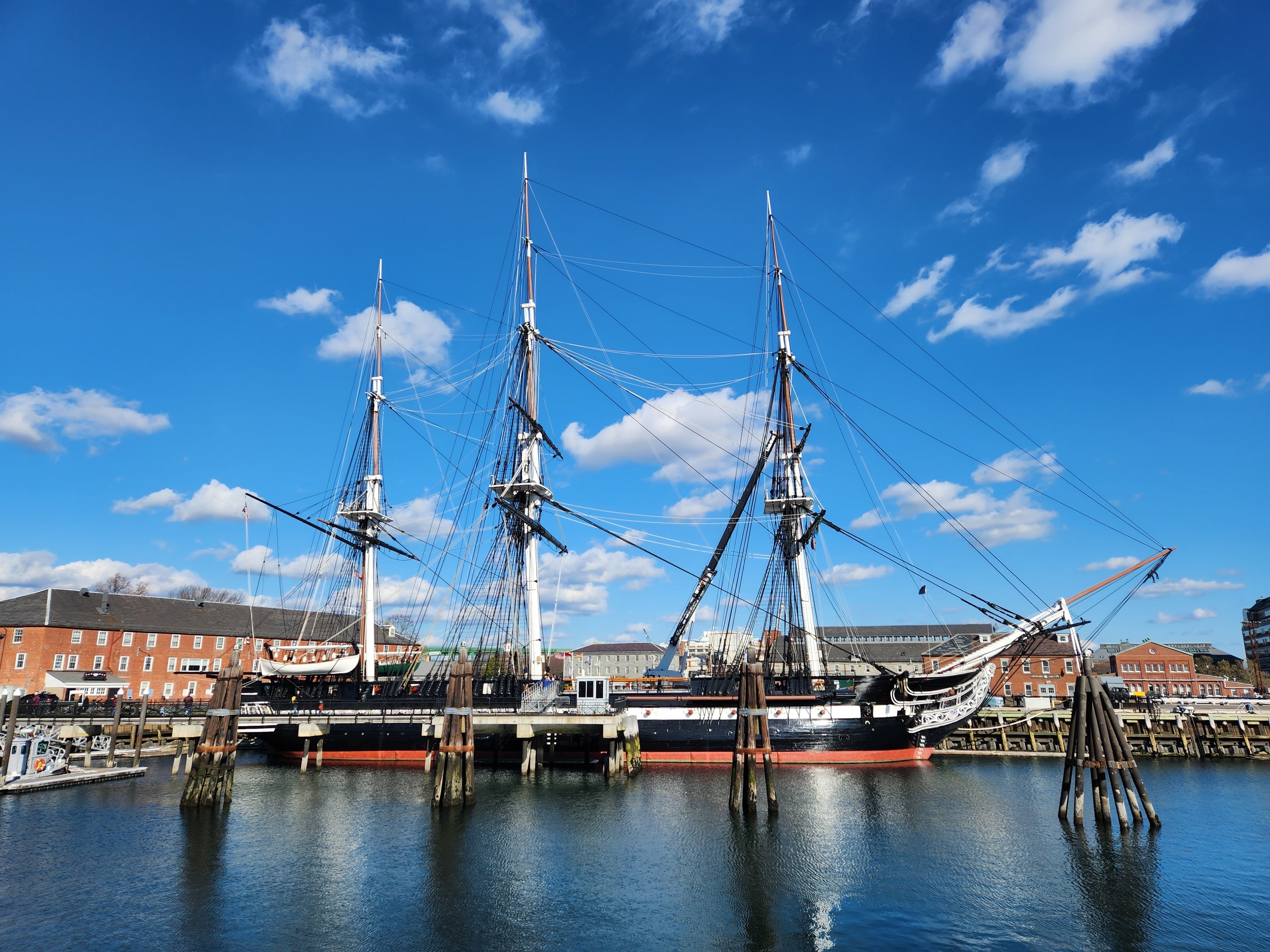 USS Constitution at port in Boston