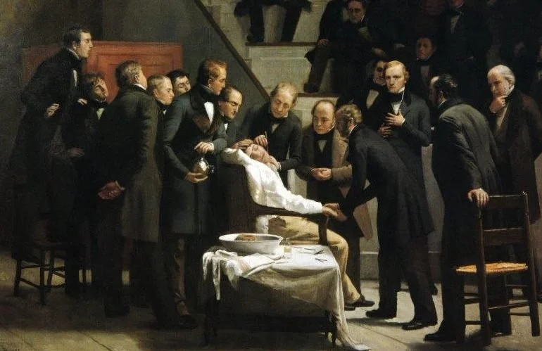 First operation using Ether as an anesthetic. At the MGH Ether Dome