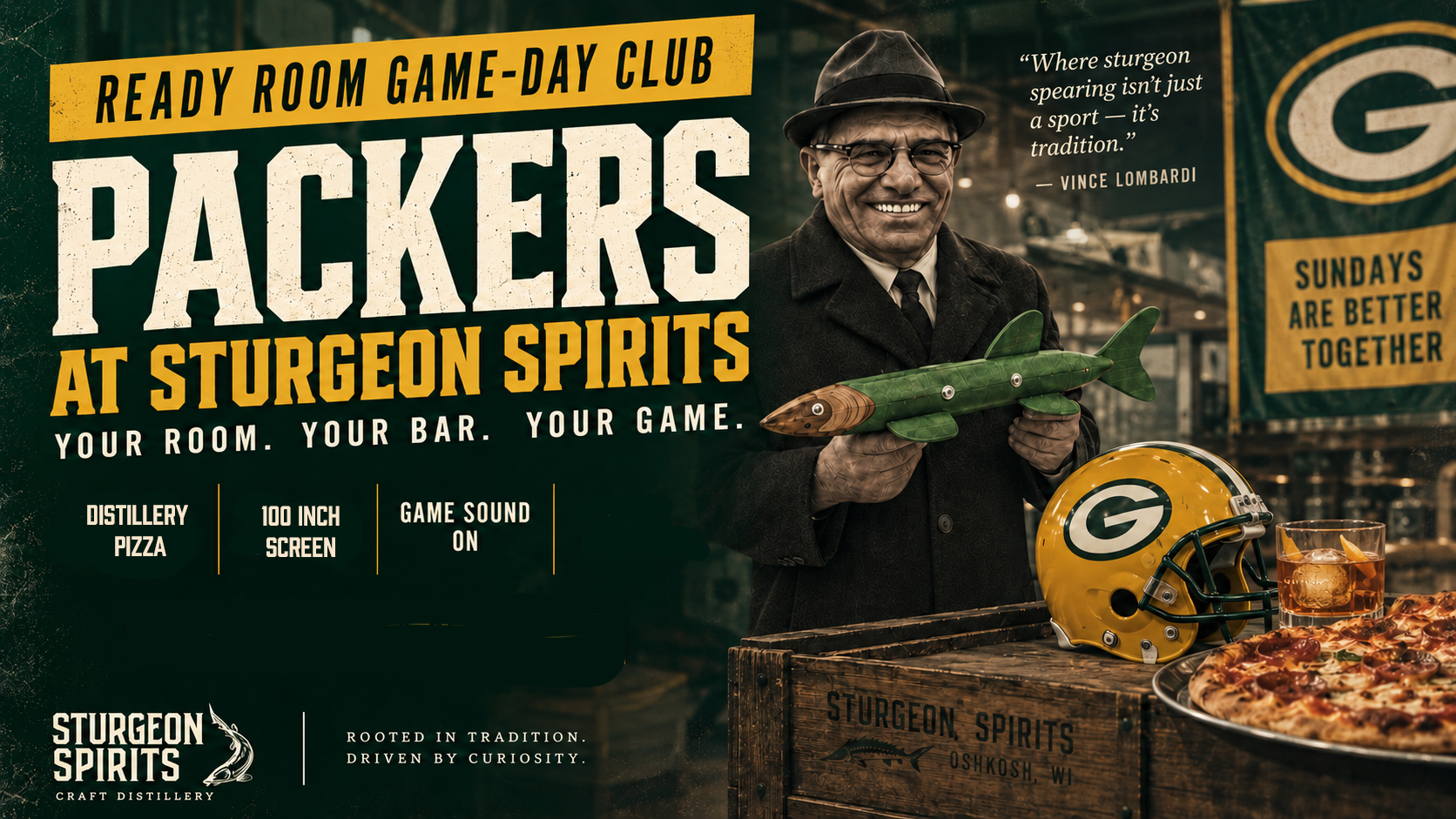 Packers Sundays in the Ready Room at Sturgeon Spirits
