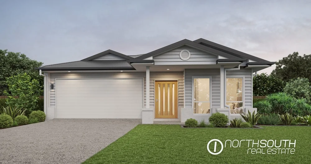 Indicative facade of a four-bedroom single-storey home, Riverbend