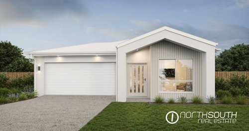 Facade of a four-bedroom single-storey home, Lilywood