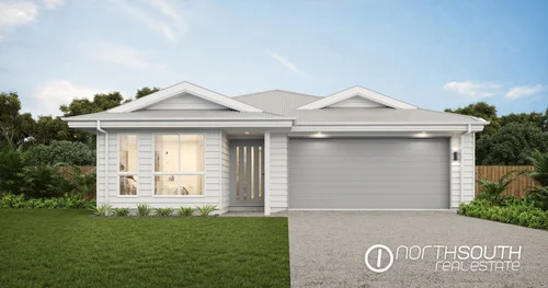 Facade of a four-bedroom single-storey home, Caboolture