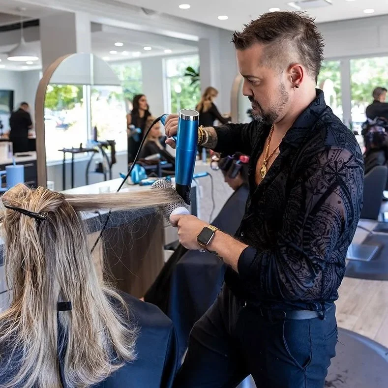 Professional blowout at Tangerine Salon for Dallas Cowboys Cheerleaders