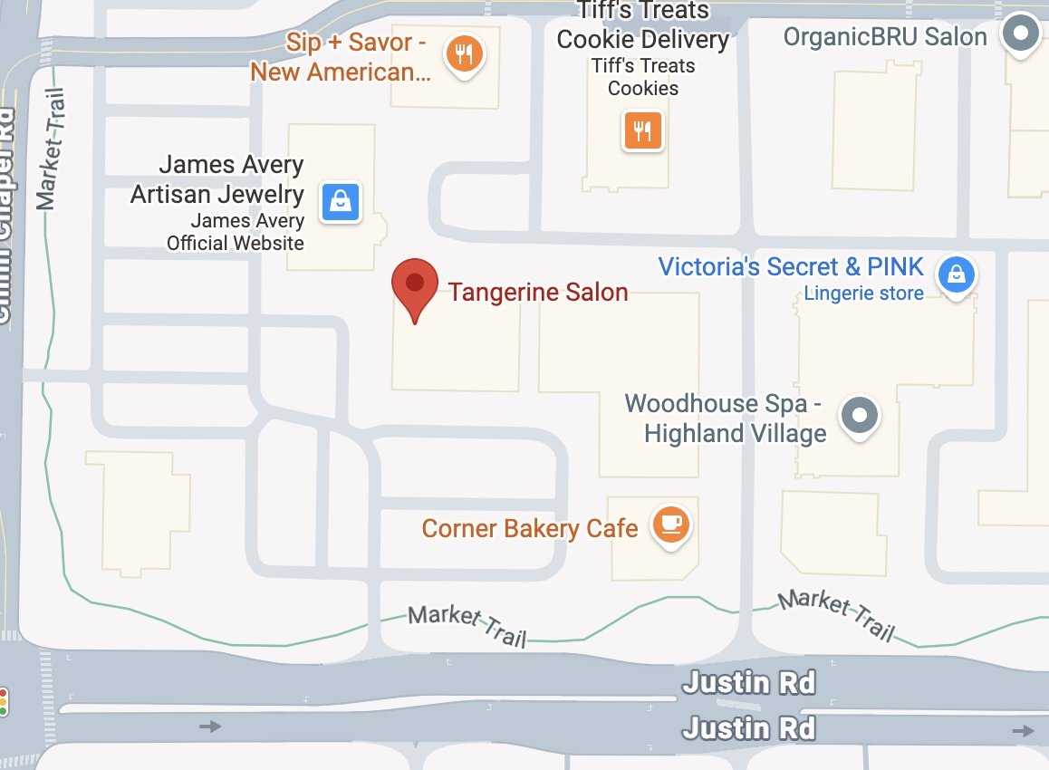 Map directions to Tangerine Salon Highland Village