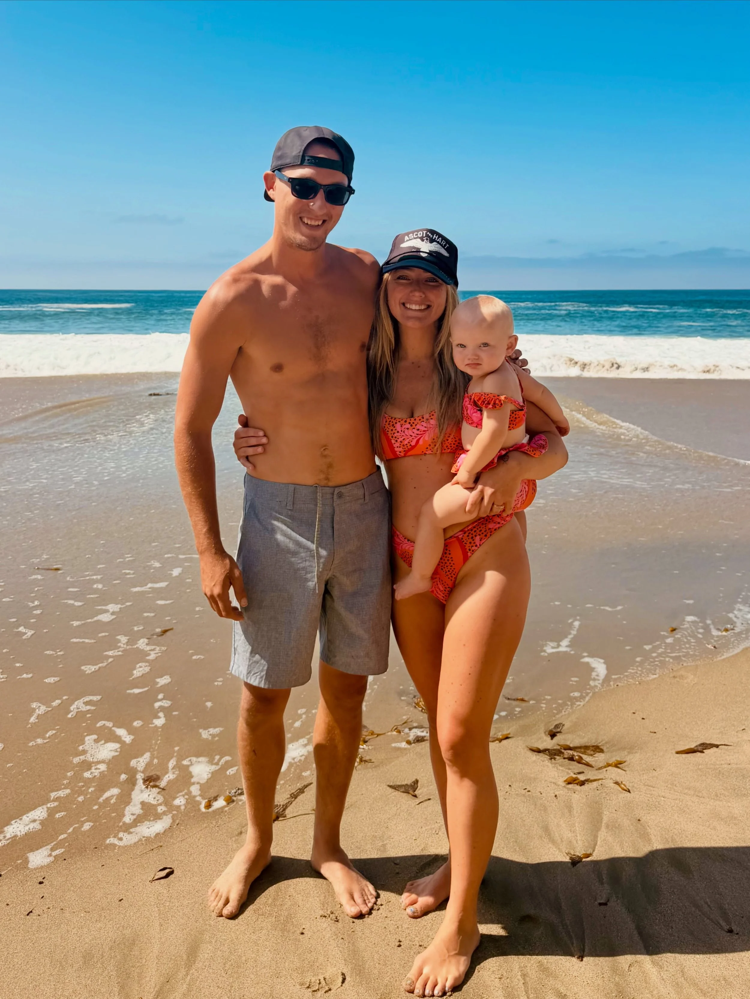 Nick, Kori, and Saige together at the beach