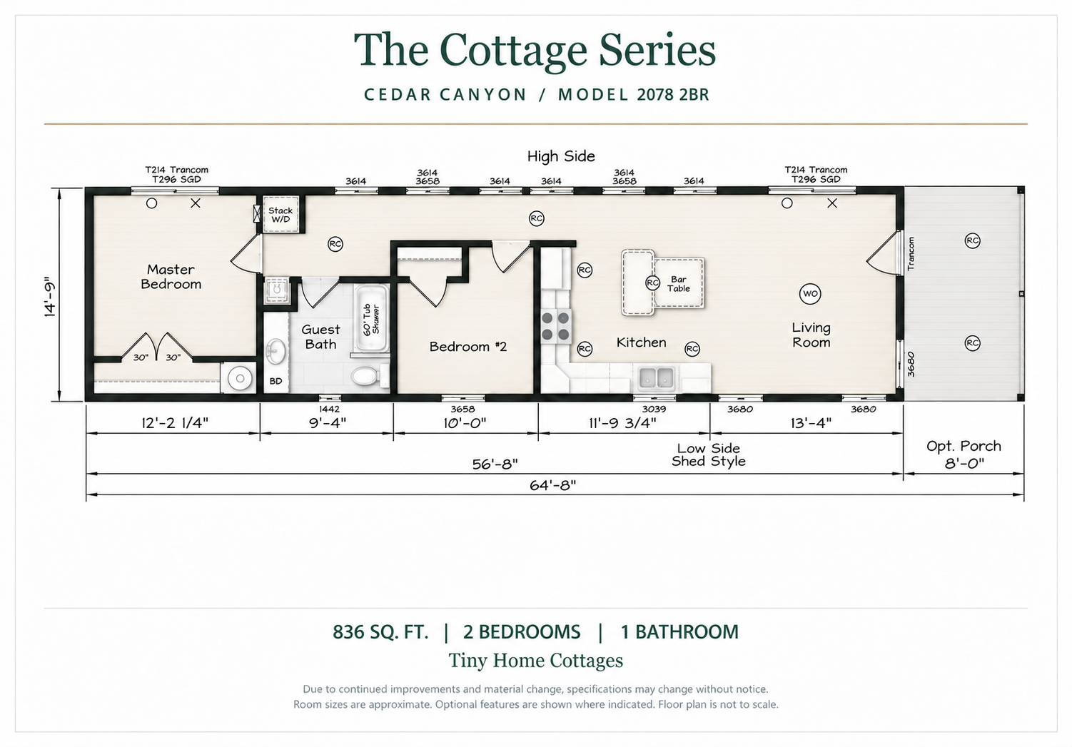 Cedar Canyon 2078 2BR floor plan