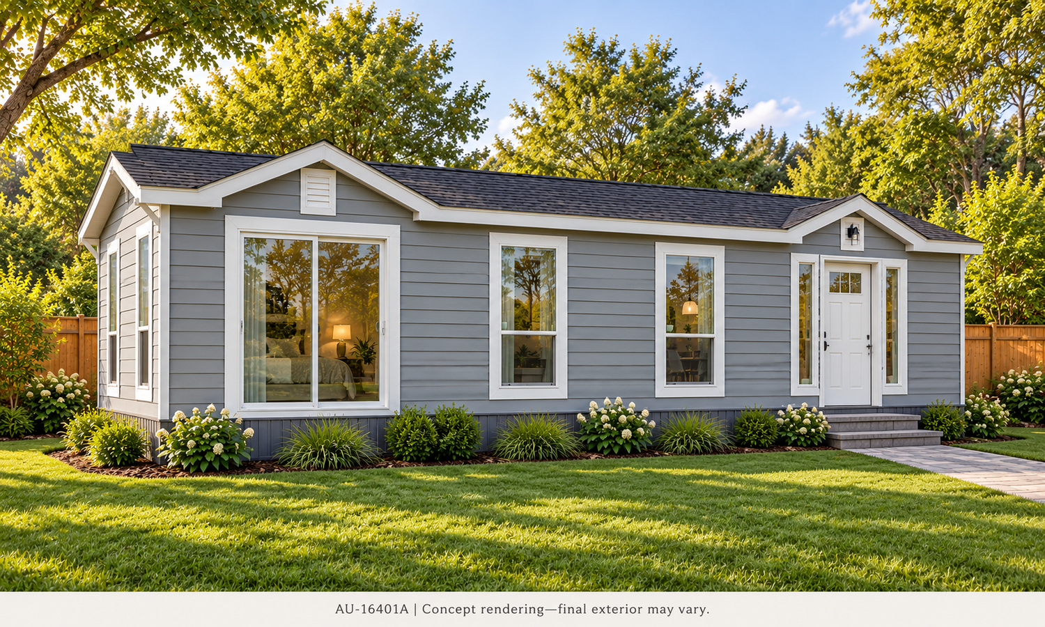 AU-16401A backyard exterior concept rendering