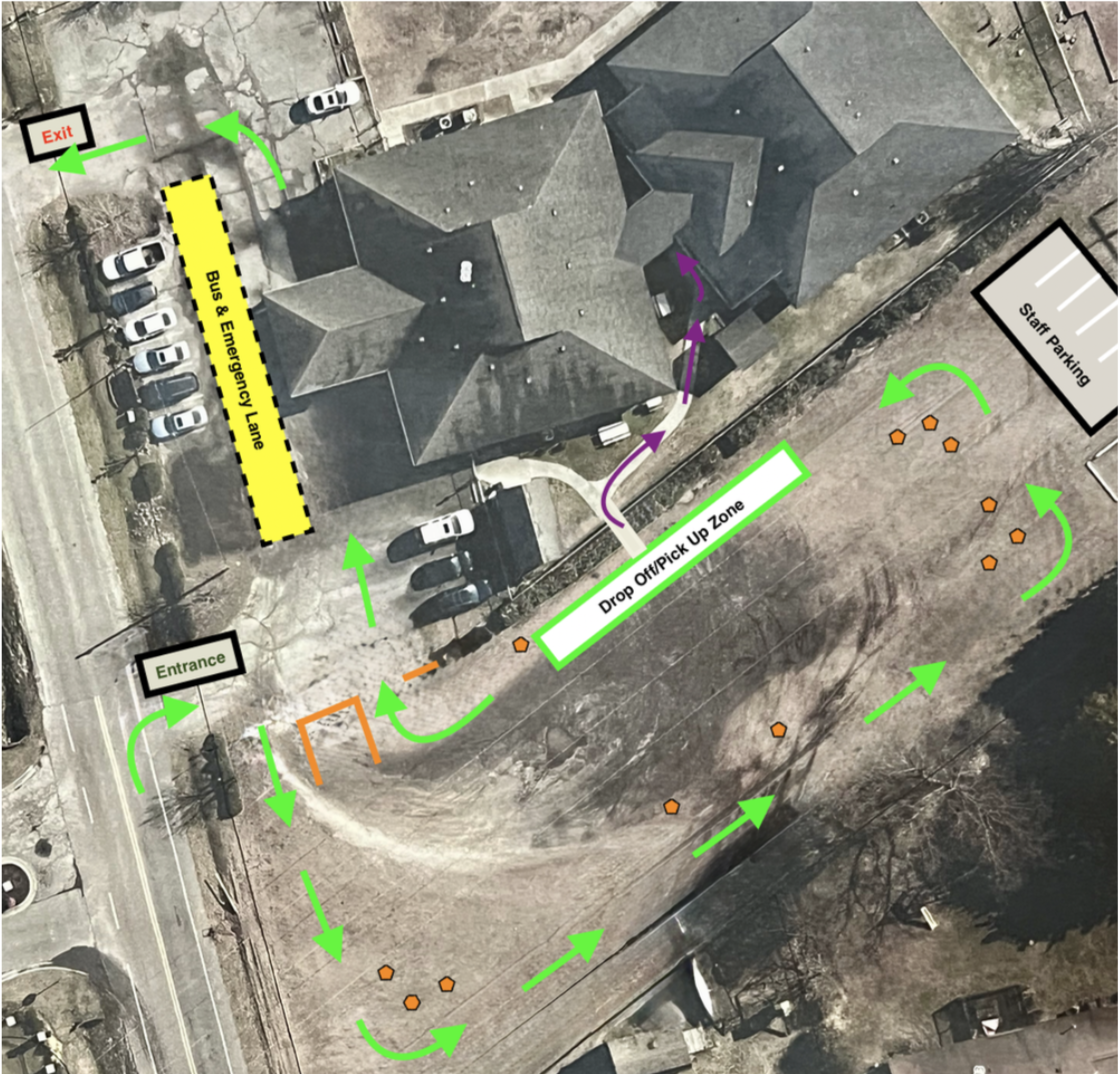Wayne STEM Academy Satellite Facility Traffic Flow Map