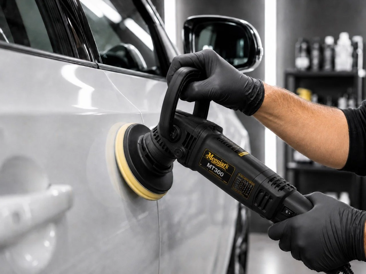 Paint correction performed with a machine polisher