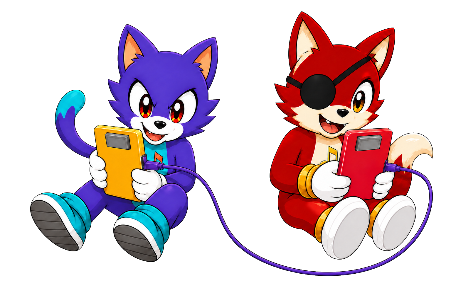 Swing and Cadence playing linked Game Boy Color systems