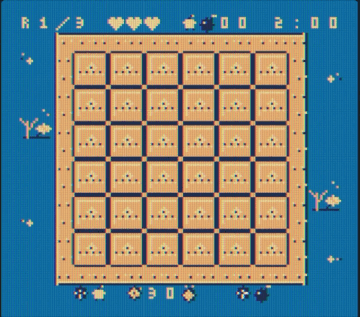 Gameplay from the Flip Feast fruit-and-bomb matching special stage