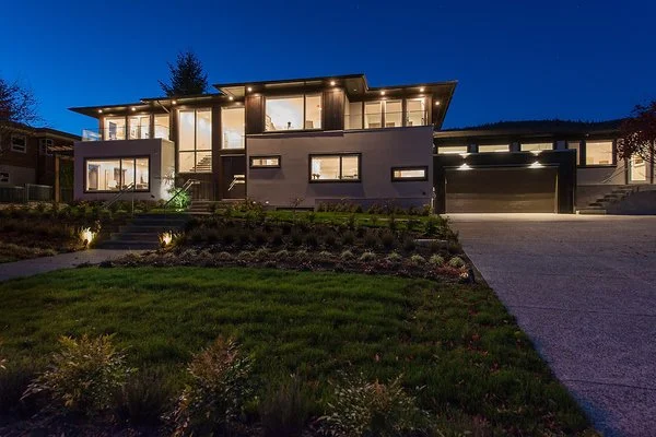 British Properties custom home exterior electrical and lighting project