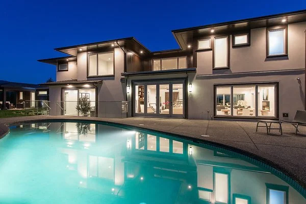 British Properties pool exterior night view