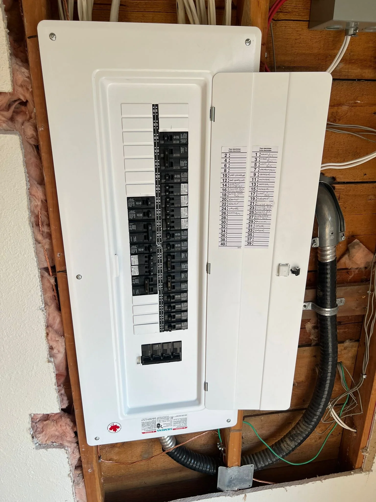 Completed 100 amp to 200 amp underground electrical service upgrade with new Siemens panel by Hundel Electric