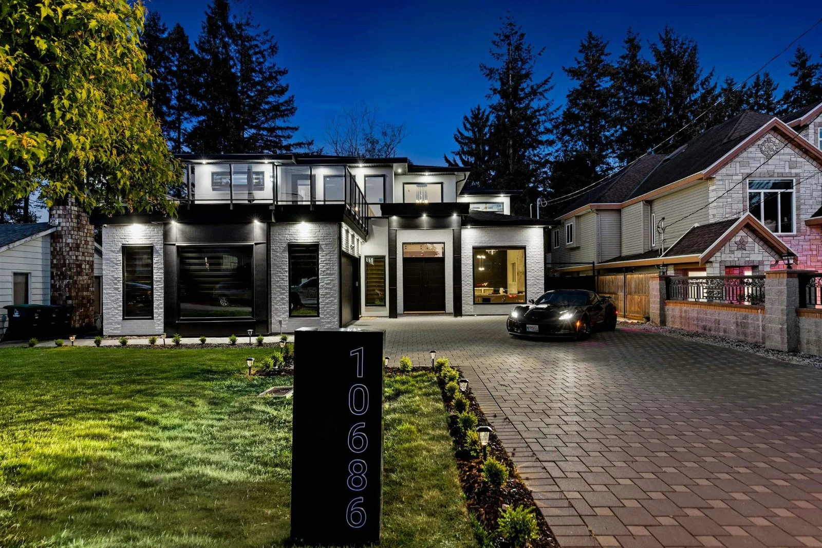 Fraser Heights home exterior night lighting project
