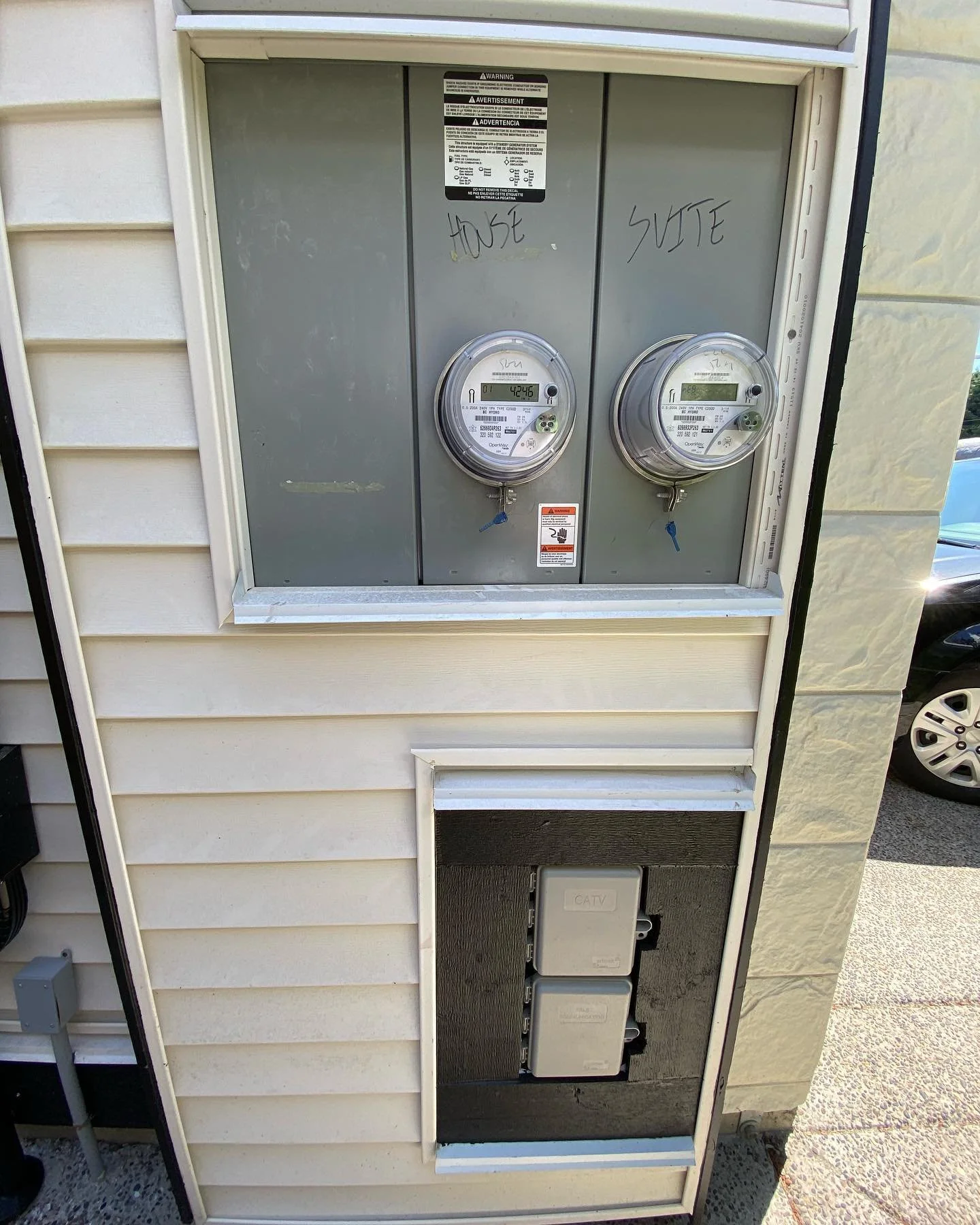 Exterior electric meter and service equipment