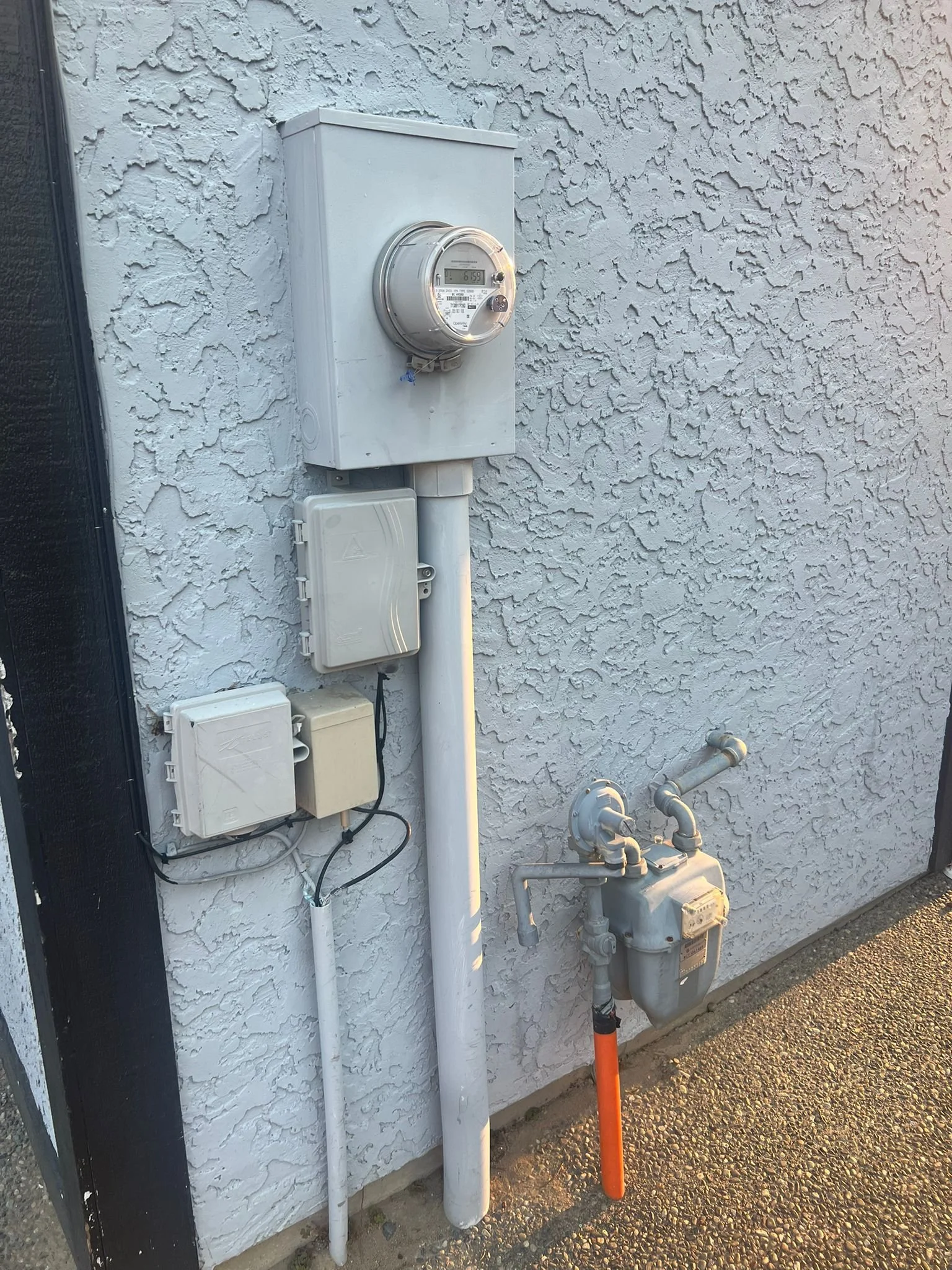 Existing underground electrical service equipment before 200 amp upgrade