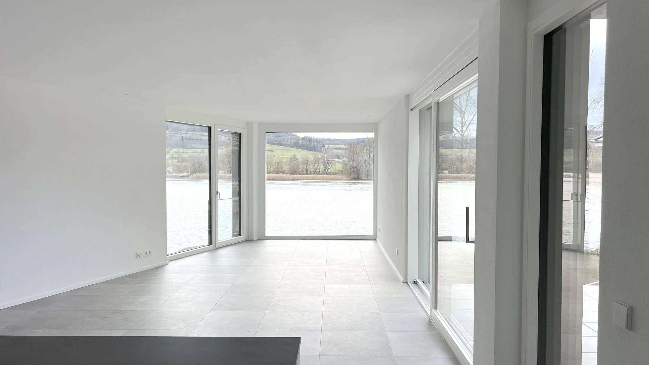 Living room overlooking the lake