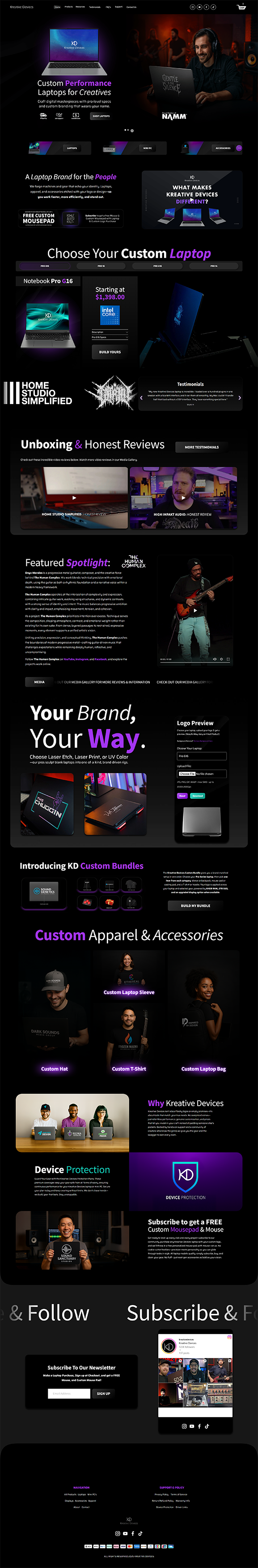 Kreative Devices website preview