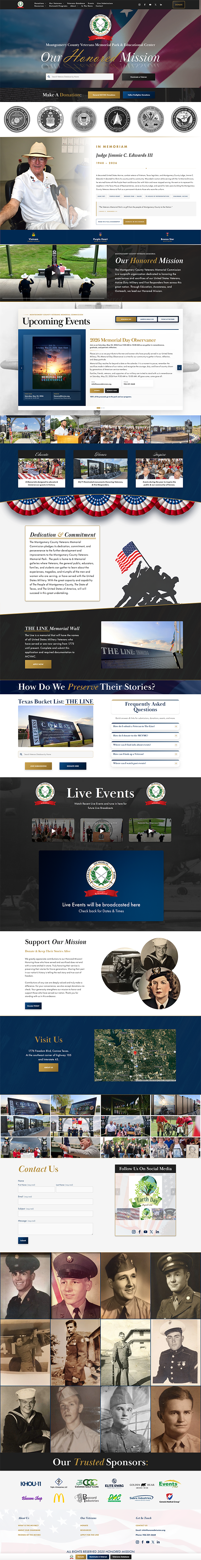 Honored Mission home page preview