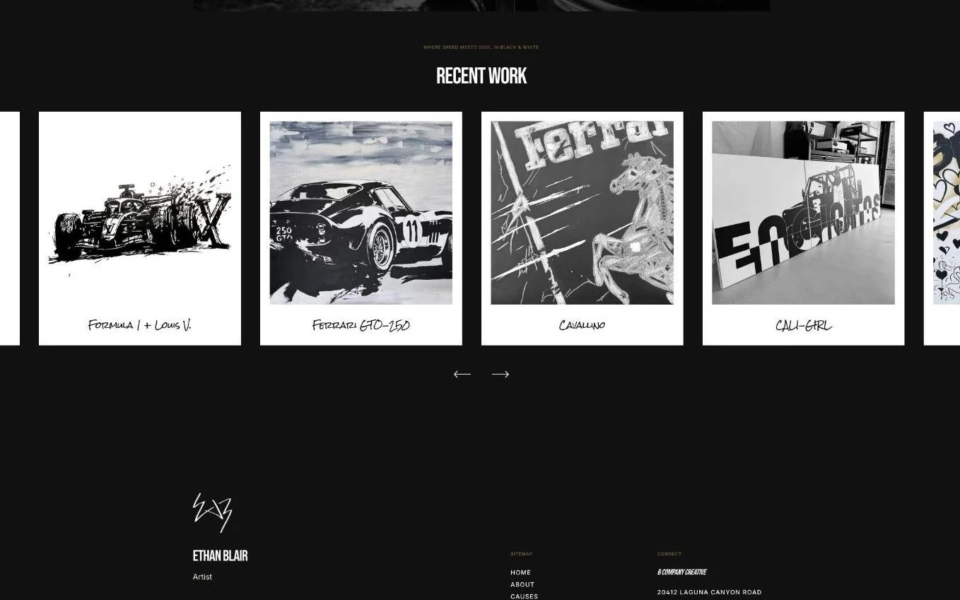 Ethan Blair website recent work gallery